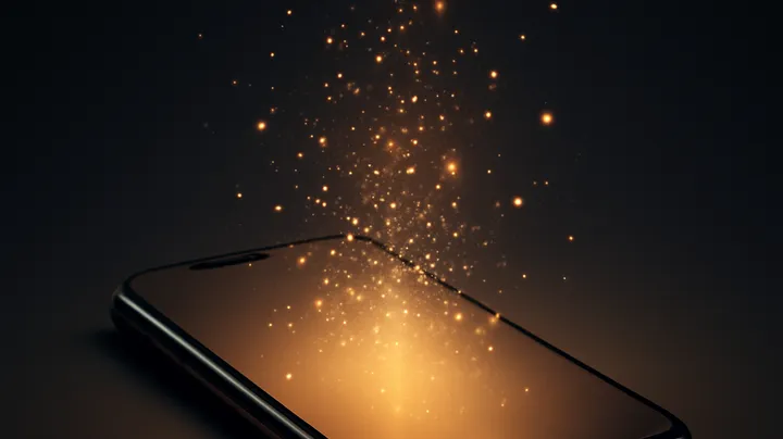 BB44 BAT COM Modern phone with glowing screen